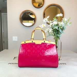 Louis Vuitton Red Patent Leather Brea MM Handbag Satchel